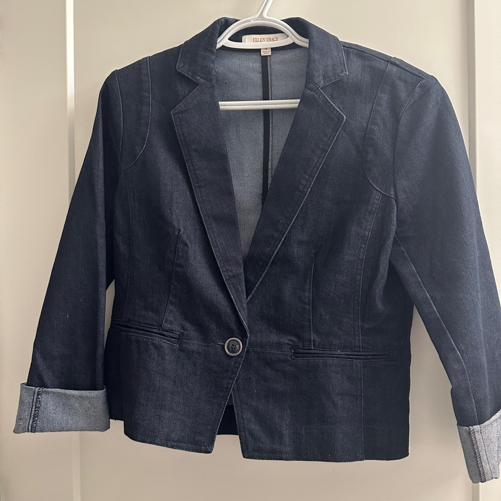 Ellen Tracy Black Blazer Classic Business Style
